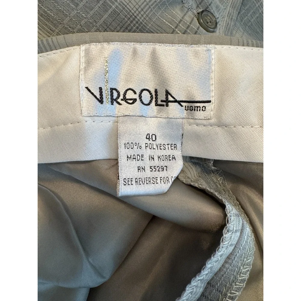 Virgola Uomo Beige & Gray Pleated Lined Shorts Cuffed Hem Men's Size 40 - Picture 5 of 6